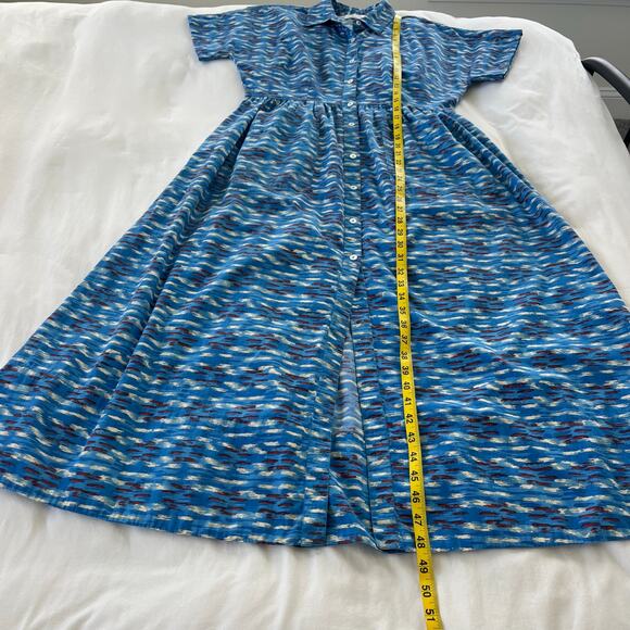 Olivia by Livro Lakelyn Midi Button Down Patch Pocket Dress in Flask Blue Small - Picture 10 of 14
